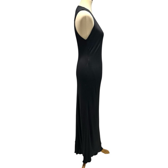 Ralph Lauren Collection Purple Label Black Silk Blend Faux Wrap Gown Dress Sz 8 - Picture 5 of 13